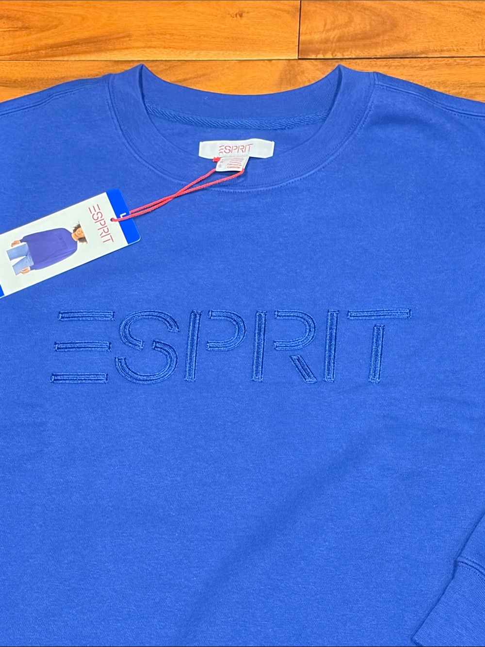 Esprit Women’s Royal Blue Crewneck Sweatshirt with Blue Logo - Picture 2 of 4